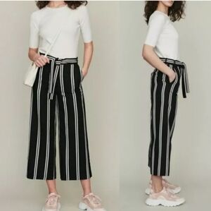 Maje Pakila High Rise Stripped Trouser Pant Size Small Or 36